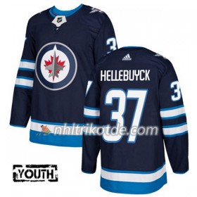Winnipeg Jets Trikot Connor Hellebuyck 37 Adidas 2017-2018 Marineblau Authentic - Kinder